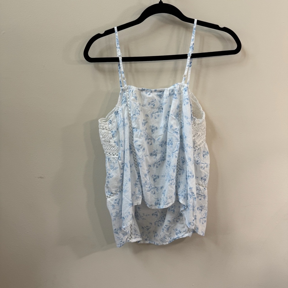 Caroline Constas Blue Floral Cotton Sleepwear Set Size Medium - Picture 3 of 9